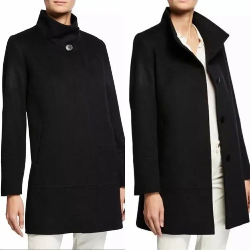 Fleurette Stand Collar Wool Coat $1098